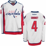 Men's Reebok Washington Capitals #4 Taylor Chorney Authentic White Away NHL Jersey