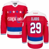 Youth Reebok Washington Capitals #29 Christian Djoos Authentic Red Third NHL Jersey