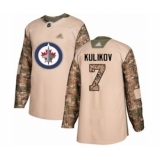 Men's Winnipeg Jets #7 Dmitry Kulikov Authentic Camo Veterans Day Practice Hockey Jersey