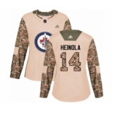 Women's Winnipeg Jets #14 Ville Heinola Authentic Purple Fights Cancer Practice Hockey Jersey