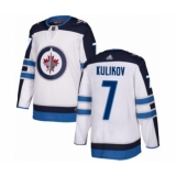 Youth Winnipeg Jets #7 Dmitry Kulikov Authentic White Away Hockey Jersey