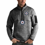 Men's Winnipeg Jets Antigua Fortune Quarter-Zip Pullover Jacket Charcoal