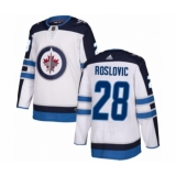 Men's Adidas Winnipeg Jets #28 Jack Roslovic Authentic White Away NHL Jersey