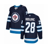 Men's Adidas Winnipeg Jets #28 Jack Roslovic Authentic Navy Blue Home NHL Jersey