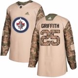 Youth Adidas Winnipeg Jets #25 Seth Griffith Authentic Camo Veterans Day Practice NHL Jersey