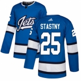 Youth Adidas Winnipeg Jets #25 Paul Stastny Authentic Blue Alternate NHL Jersey