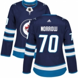 Women's Adidas Winnipeg Jets #70 Joe Morrow Authentic Navy Blue Home NHL Jersey