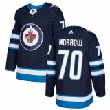 Men's Adidas Winnipeg Jets #70 Joe Morrow Authentic Navy Blue Home NHL Jersey