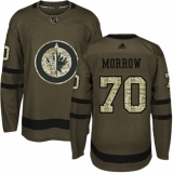Men's Adidas Winnipeg Jets #70 Joe Morrow Authentic Green Salute to Service NHL Jersey