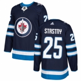Men's Adidas Winnipeg Jets #25 Paul Stastny Authentic Navy Blue Home NHL Jersey