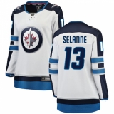 Women's Winnipeg Jets #13 Teemu Selanne Fanatics Branded White Away Breakaway NHL Jersey