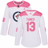 Women's Adidas Winnipeg Jets #13 Brandon Tanev Authentic White/Pink Fashion NHL Jersey