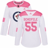 Women's Adidas Winnipeg Jets #55 Mark Scheifele Authentic White/Pink Fashion NHL Jersey