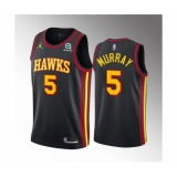 Men's Atlanta Hawks #5 Dejounte Murray Black Stitched Jersey