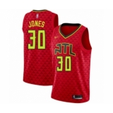 Men's Atlanta Hawks #30 Damian Jones Authentic Red Basketball Jersey Statement Edition