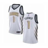 Men's Atlanta Hawks #1 Evan Turner Authentic White Basketball Jersey - City Edition