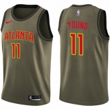 Men's Nike Atlanta Hawks #11 Trae Young Swingman Green Salute to Service NBA Jersey