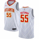 Youth Nike Atlanta Hawks #55 Dikembe Mutombo Authentic White NBA Jersey - Association Edition
