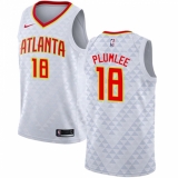 Men's Nike Atlanta Hawks #18 Miles Plumlee Swingman White NBA Jersey - Association Edition
