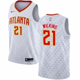 Men's Nike Atlanta Hawks #21 Dominique Wilkins Swingman White NBA Jersey - Association Edition