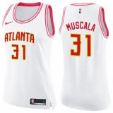 Women's Nike Atlanta Hawks #31 Mike Muscala Swingman White/Pink Fashion NBA Jersey