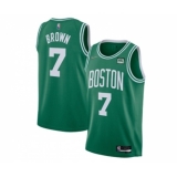 Men's Boston Celtics #7 Jaylen Brown 75th Anniversary Green Stitched Basketball Jersey