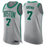 Men's Nike Boston Celtics #7 Jaylen Brown Authentic Gray NBA Jersey - City Edition