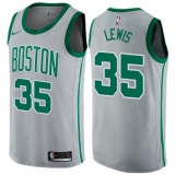 Women's Nike Boston Celtics #35 Reggie Lewis Swingman Gray NBA Jersey - City Edition