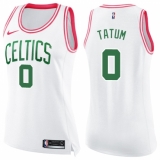 Women's Nike Boston Celtics #0 Jayson Tatum Swingman White/Pink Fashion NBA Jersey