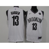Men's Nike Brooklyn Nets #13 James Harden Authentic White Basketball Jersey