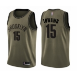 Men's Brooklyn Nets #15 Timothe Luwawu Swingman Green Salute to Service Basketball Jersey