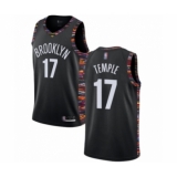 Men's Brooklyn Nets #17 Garrett Temple Authentic Black Basketball Jersey - 2018 19 City Edition