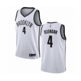 Men's Brooklyn Nets #4 Henry Ellenson Authentic White Basketball Jersey - Association Edition
