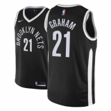 Men NBA 2018-19 Brooklyn Nets #21 Treveon Graham City Edition Black Jersey