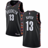 Men's Nike Brooklyn Nets #13 Shabazz Napier Swingman Black NBA Jersey - 2018 19 City Edition