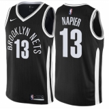 Men's Nike Brooklyn Nets #13 Shabazz Napier Swingman Black NBA Jersey - City Edition