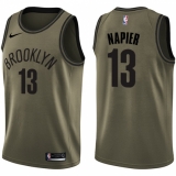 Men's Nike Brooklyn Nets #13 Shabazz Napier Swingman Green Salute to Service NBA Jersey