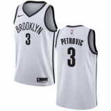 Men's Nike Brooklyn Nets #3 Drazen Petrovic Authentic White NBA Jersey - Association Edition