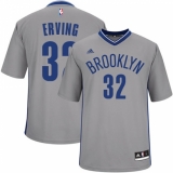 Men's Adidas Brooklyn Nets #32 Julius Erving Authentic Gray Alternate NBA Jersey