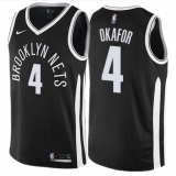Men's Nike Brooklyn Nets #4 Jahlil Okafor Authentic Black NBA Jersey - City Edition