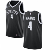 Men's Nike Brooklyn Nets #4 Jahlil Okafor Swingman Black Road NBA Jersey - Icon Edition