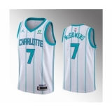 Men's Charlotte Hornets #7 Bryce McGowens 2022 Draft White Stitched Basketball Jersey