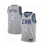 Youth Jordan Charlotte Hornets #2 Marvin Williams Swingman Gray Basketball Jersey - 2019 20 City Edition
