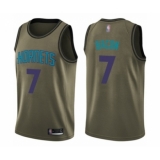 Men's Charlotte Hornets #7 Dwayne Bacon Swingman Green Salute to Service Basketball Jersey