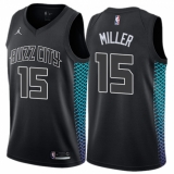 Men's Nike Jordan Charlotte Hornets #15 Percy Miller Authentic Black NBA Jersey - City Edition