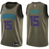 Men's Nike Charlotte Hornets #15 Percy Miller Swingman Green Salute to Service NBA Jersey