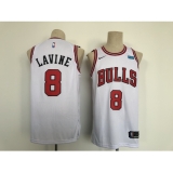 Men's Chicago Bulls #8 Zach LaVine White Edition Swingman Stitched Basketball Jersey