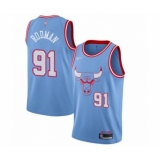 Men's Chicago Bulls #91 Dennis Rodman Swingman Blue Basketball Jersey - 2019 20 City Edition