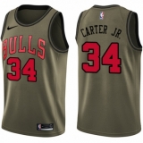 Men's Nike Chicago Bulls #34 Wendell Carter Jr. Swingman Green Salute to Service NBA Jersey