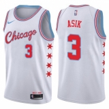 Youth Nike Chicago Bulls #3 Omer Asik Swingman White NBA Jersey - City Edition